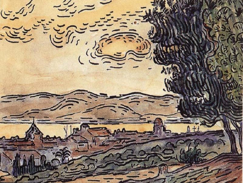 Paul Signac Study of city sunset